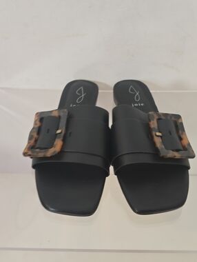Joie Black Slide Mule with Tortoiseshell Buckle